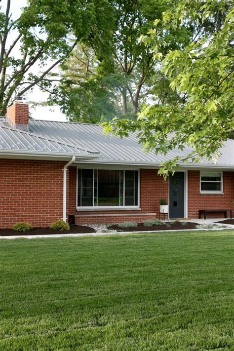 images of red brick houses with metal roof|metal roof on brick ranch.